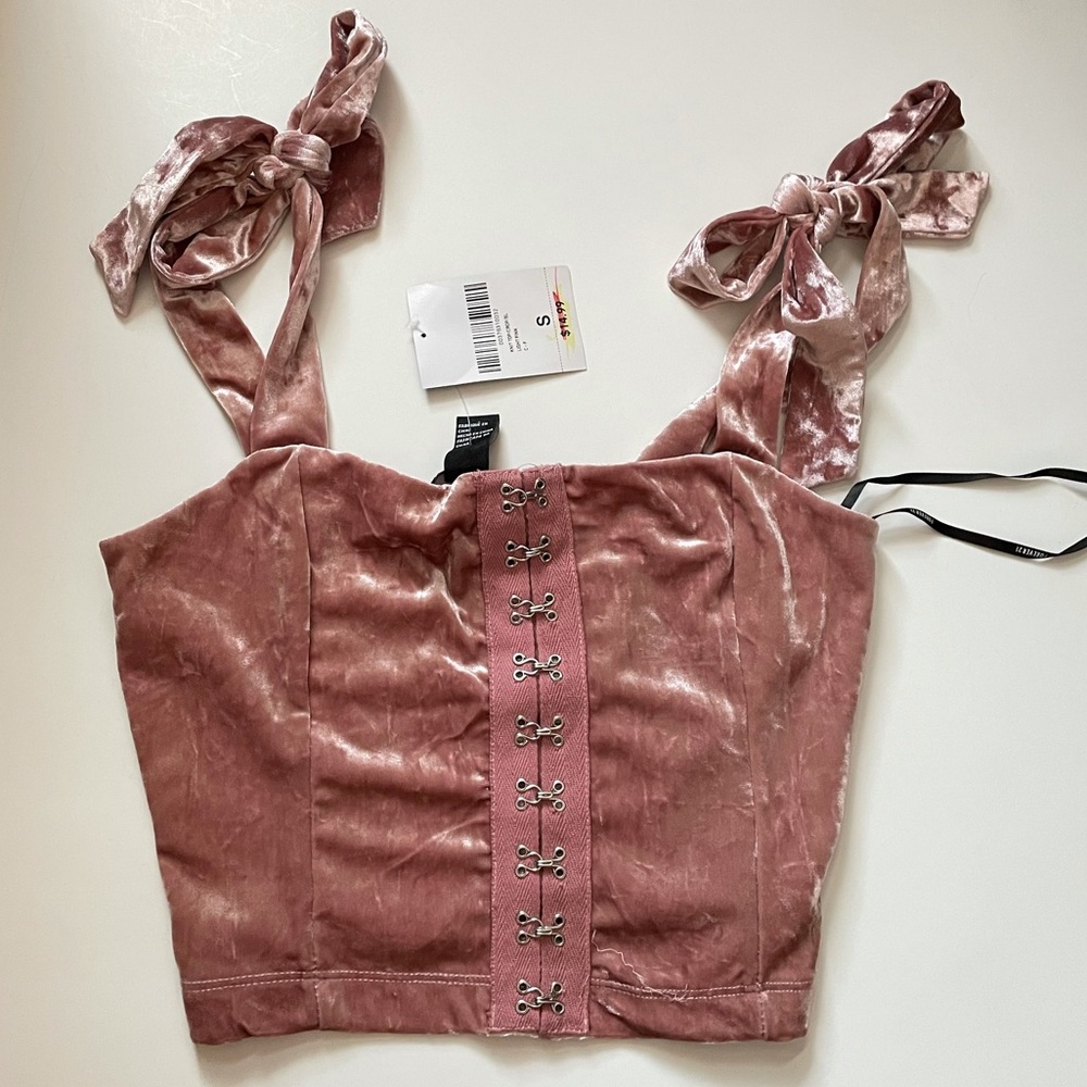 Pink velvet top